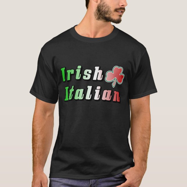 Irischen italienischen Flaggen-Kleeblatt-St T-Shirt (Vorderseite)