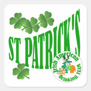 Irischer Amerikaner von St. Patrick Quadratischer Aufkleber