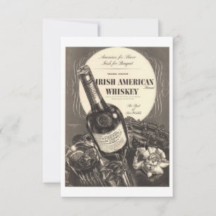 Irischer Amerikanischer Whiskey Vintage-Karte Dankeskarte