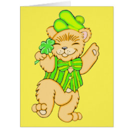 Irischer Bär mit Kleeblatt Grußkarte
