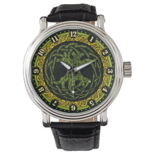 Irischer Baum der Leben-Uhr Armbanduhr