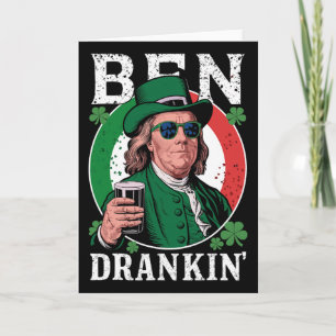 Irischer Ben trank Bier - St. Patricks Männer und Karte