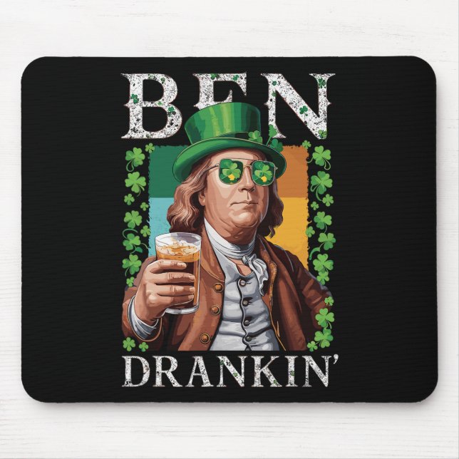 Irischer Ben trank Bier - St. Patricks Männer und  Mousepad (Vorne)