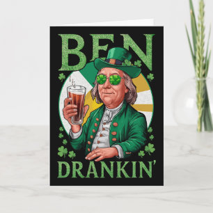 Irischer Ben trank Bier - St. Pattys Männer und Fr Karte
