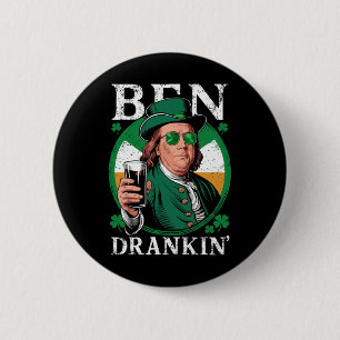 Irischer Ben trank Bier - St Pattys Männer und Fra Button
