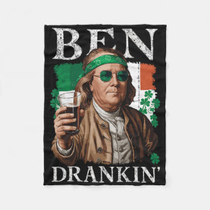 Irischer Ben trank Bier - St Pattys Männer und Fra Fleecedecke