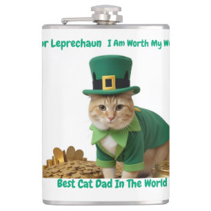 Irischer bester Katzenvater der Welt Flachmann