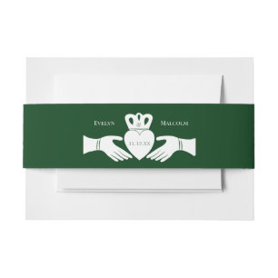 Irischer Claddagh-Ring Einfache Grafik Grüne Hochz Einladungsbanderole