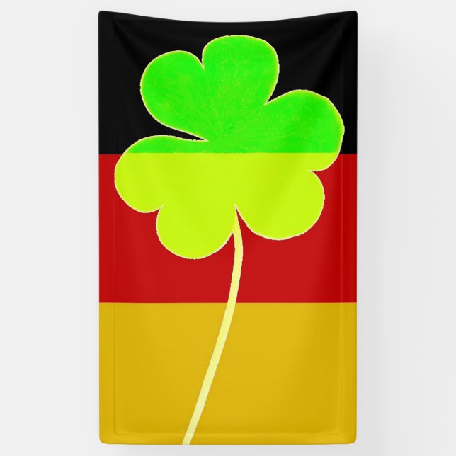 Irischer deutscher Flaggen-Kleeblatt-Klee St Banner (Vertikal)