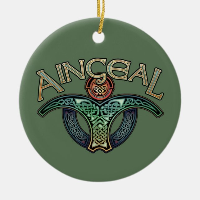 Irischer Engels-Anhänger/Verzierung Keramik Ornament (Vorne)