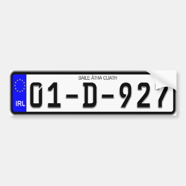 Irischer Eurolizenz-Platten-Autoaufkleber Autoaufkleber (Vorne)
