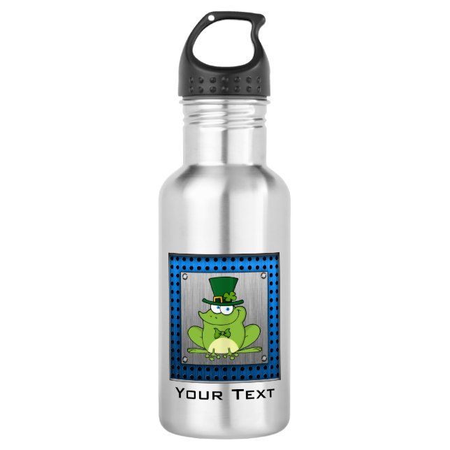 Irischer Frosch; Metall-Blick Trinkflasche (Vorderseite)