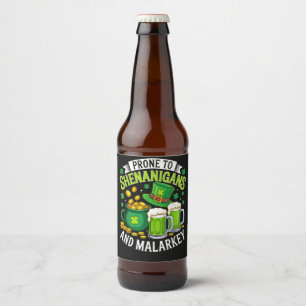 Irischer Gnom St. Patrick anfällig für Schabernack Bierflaschenetikett
