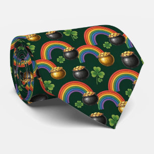 Irischer Goldtopf und Shamrock Krawatte