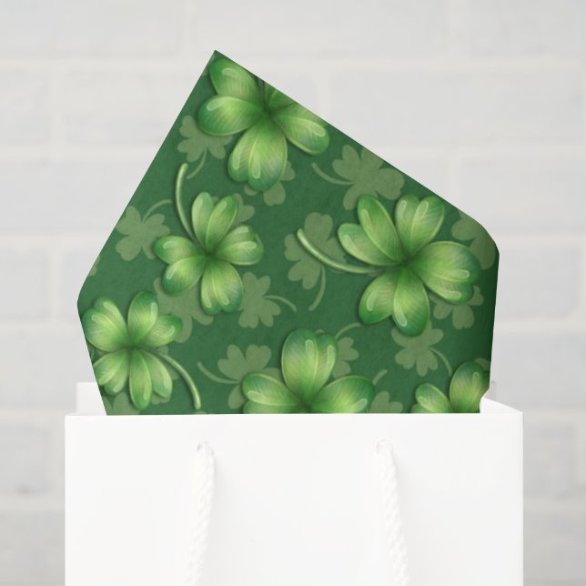 Irischer grüner Vierblattklee Seidenpapier (Geschenktüte)