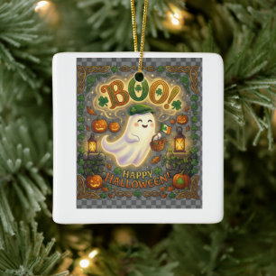 Irischer Halloween-Geist Süßer keltischer Boo-Sp Keramikornament