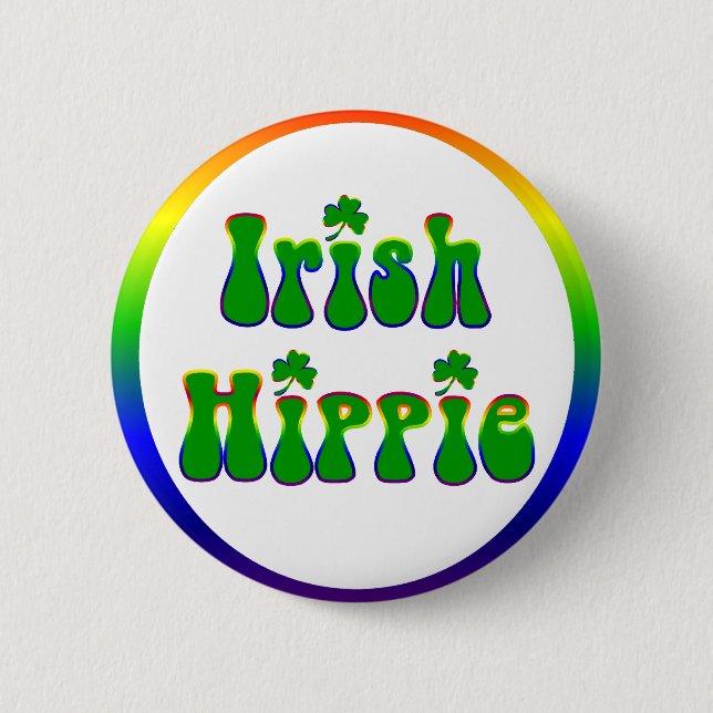 Irischer Hippie rund Button (Vorderseite)