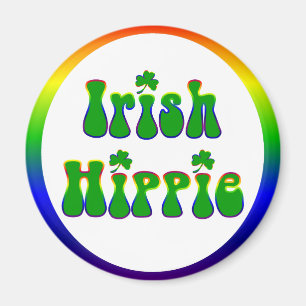 Irischer Hippie rund Magnet