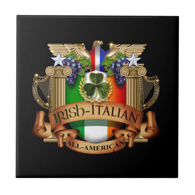 Irischer Italiener ganz amerikanisch Fliese (Vorderseite)