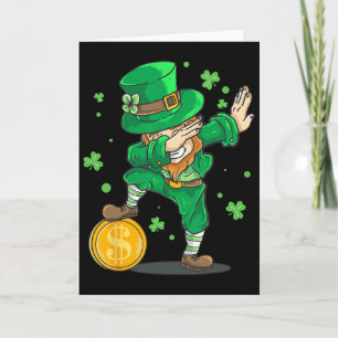 Irischer Junge Dabbing Leprechaun Lustiger St. Pat Karte