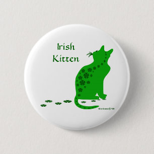 Irischer Kätzchen-Knopf Button