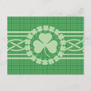 Irischer keltischer Shamrock Postkarte