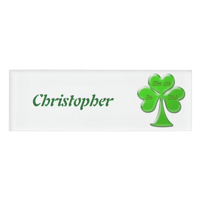 Irischer Klee #1 Namenschild (Vorderseite)