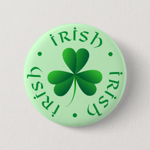 Irischer Kleeblatt-Knopf Button
