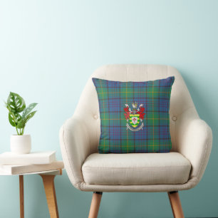 Irischer Landkreis Donegal Tartan und Wappenrüstun Kissen