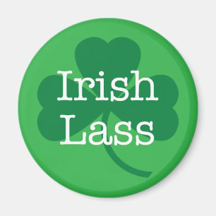 Irischer Lass, St Patrick TagesKleeblatt-Magnet Magnet