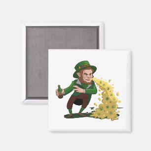 Irischer Leprechaun wirft Lucky Cookies Lustig Magnet