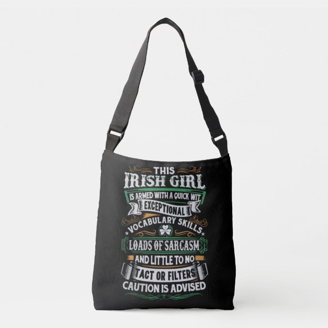 Irischer Mädchen-Haltung Crossbody Geldbeutel Tragetaschen Mit Langen Trägern (Vorderseite)