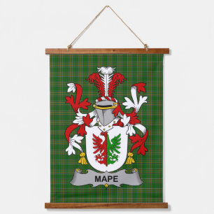 Irischer Mape-Wappen Familienwappen Wandteppich Mit Holzrahmen