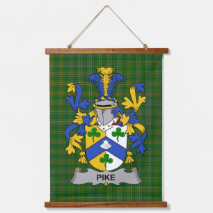 Irischer Pike-Wappenschild Familienwappen Wandteppich Mit Holzrahmen