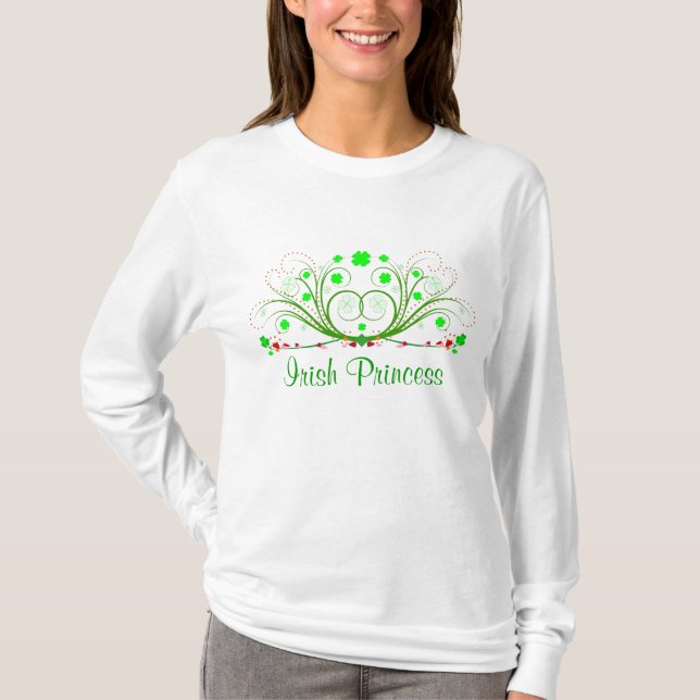 Irischer Prinzessin Ladys Lang-Hülse T - Shirt (Vorderseite)
