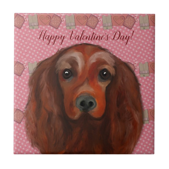 Irischer Roter Setter Fliese (Vorderseite)