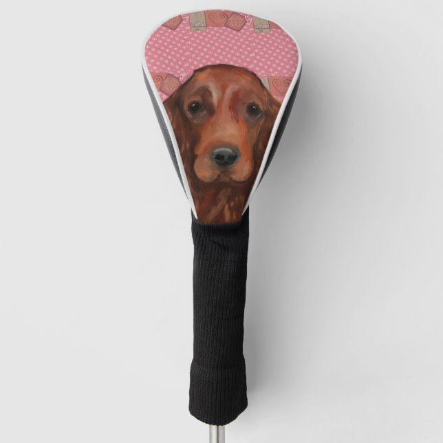 Irischer Roter Setter Golf Headcover (Vorderseite)