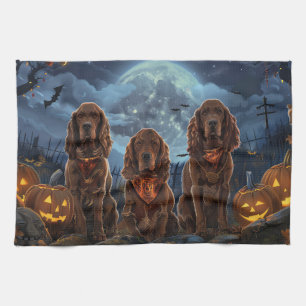 Irischer Roter Setter Halloween Gruselig Geschirrtuch