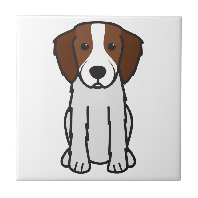 Irischer roter und weißer Setzer-HundeCartoon Fliese (Vorderseite)