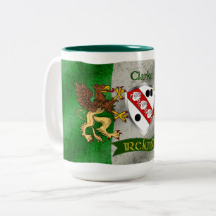 Irischer Schild mit/Personalisierte einer beschädi Zweifarbige Tasse