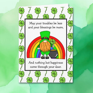 Irischer Segen   Frohen St. Patrick's Day   Gnom Karte
