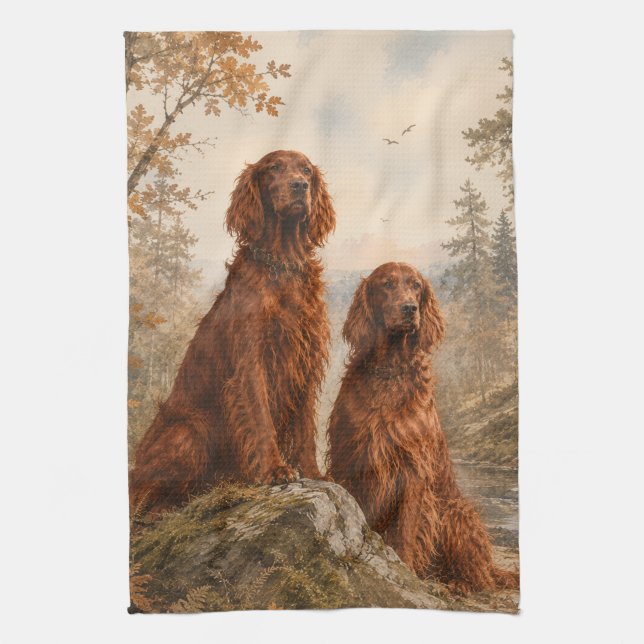  Irischer Setter  Geschirrtuch (Vertikal)