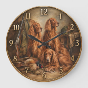 Irischer Setter ,Kunst Große Wanduhr