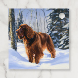 Irischer Setter Lass es schneien Weihnachten Geschenkanhänger