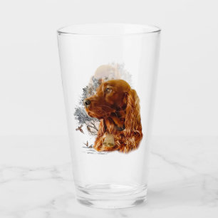 Irischer Setter mit Fasan  Glas