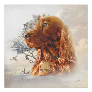 irischer Setter mit Fasant Fotodruck