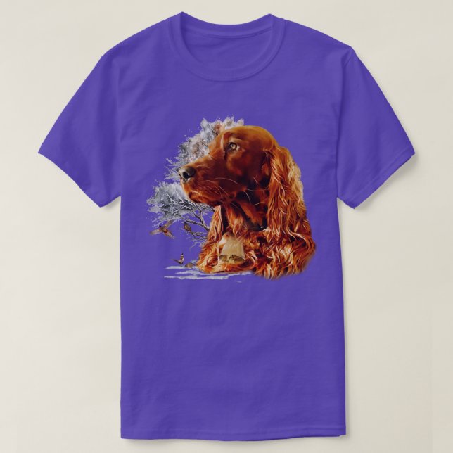 irischer Setter mit Fasant T-Shirt (Design vorne)