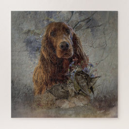 irischer Setter mit Holzhaken
