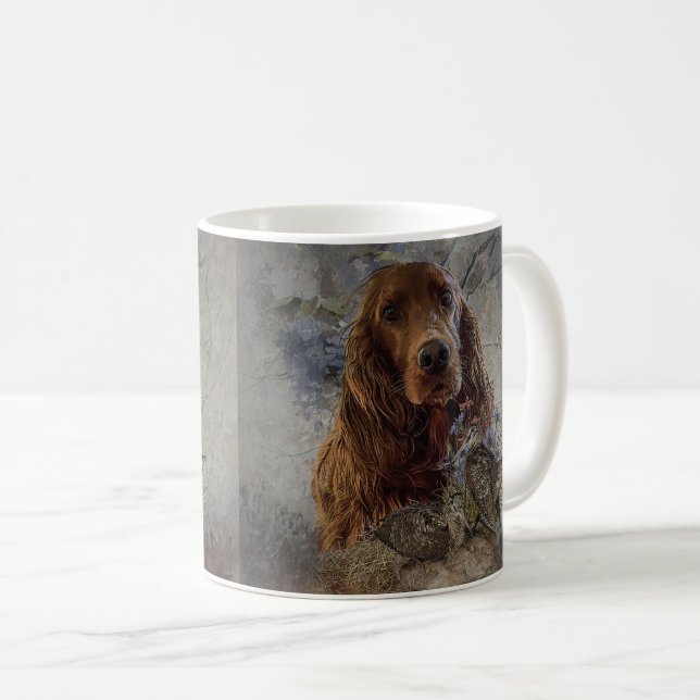 irischer Setter mit Holzhaken Kaffeetasse (VorderseiteRechts)
