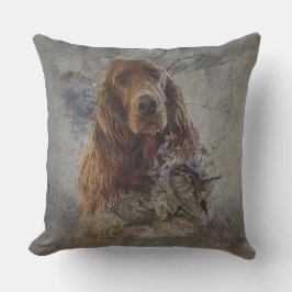 irischer Setter mit Holzhaken Kissen